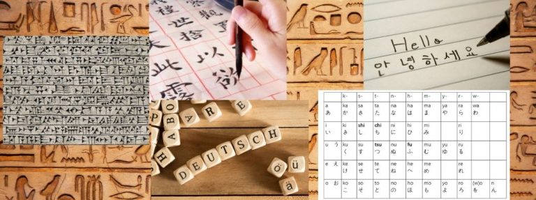 Verschiedene Schriften der Welt